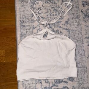 Zara White Halter Crop Top